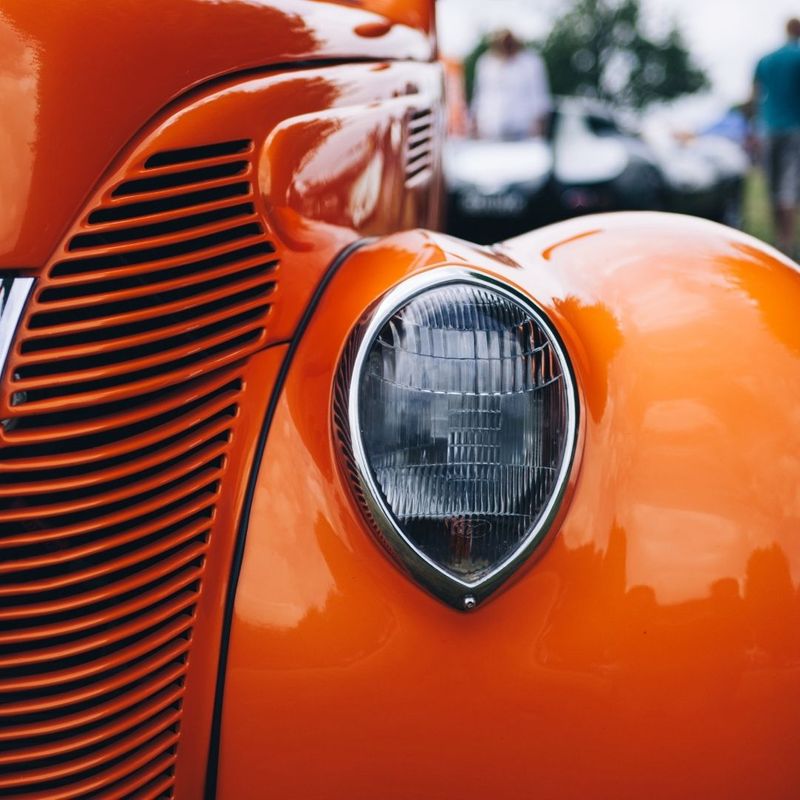 closeup of a headlight