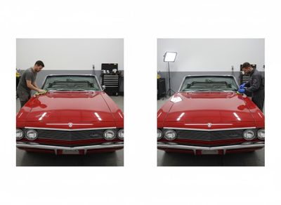 Classic Red Convertible Car Detailing Comparison